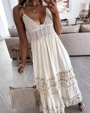 Chicmy-Eyelet Bohemian Crochet Knitted Lace Tassel Fringe Dress