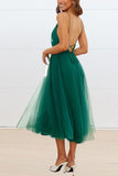 Chicmy-new fashion trend Feeling Romantic V Neck Tulle Midi Dress