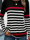 Chicmy- Crew Neck Casual Striped T-Shirt