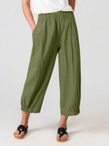 Chicmy- Plain Loose Casual Cotton Pants