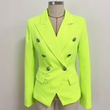 Chicmy-nye outfits women casual outfits 'Leosoxs' Green & Yellow Blazer