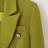 Chicmy-nye outfits women casual outfits 'Leosoxs' Green & Yellow Blazer