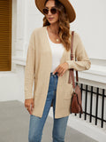 Chicmy-Winter Outfits Women's Solid Loose Casual Open Front Lazy Style Cardigan Sweater