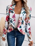 Chicmy- Casual Shawl Collar Loose Floral Blazer