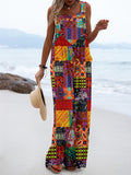 CHICMY- Women's Overall Jumpsuits Tribal Country Style Cotton Linen Jumpsuits