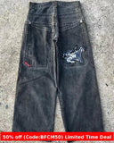 1980s fashion trends American Retro Street Hip Hop Jeans Men's and Women's 2024 Summer E-Commerce Y2K Wide Leg Jeans