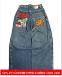 1980s fashion trends American Retro Street Hip Hop Jeans Men's and Women's 2024 Summer E-Commerce Y2K Wide Leg Jeans