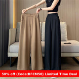 business casual outfits Suit Wide-Leg Women's Summer Thin New High Waist Draping Pants Women's Loose Slimming Casual Straight Pants Fashion Batch