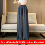 business casual outfits Suit Wide-Leg Women's Summer Thin New High Waist Draping Pants Women's Loose Slimming Casual Straight Pants Fashion Batch