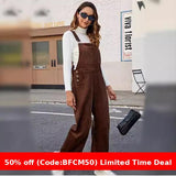 business casual outfits Autumn and Winter New Corduroy Overalls Women's Fashion Loose Jumpsuit Women