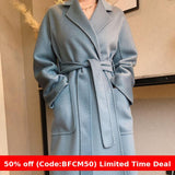 winter outfits men Popular 2024 Water Ripple Double-Sided Cashmere Coat Women's Extended Bathrobe Autumn and Winter Coat Women