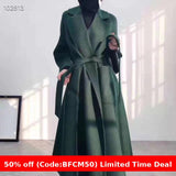 winter outfits men Popular 2024 Water Ripple Double-Sided Cashmere Coat Women's Extended Bathrobe Autumn and Winter Coat Women