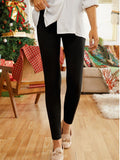 Chicmy-Plain elastic waist foundation simple high elastic Pants Leggings