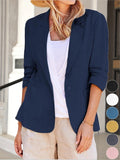 Chicmy- Plain Shawl Collar Casual Loose Blazer