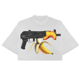 Chicmy-90s streetwear Spoof banana gun graphic print fun oversized T-shirts for men Harajuku vintage summer new high street hip-hop versatile y2k tops