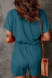 CHICMY- Casual Street Solid Pocket Frenulum V Neck Loose Jumpsuits