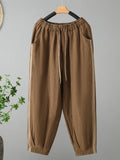 Chicmy- Loose Plain Cotton Casual Pants