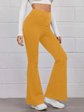 Chicmy-Women Breathable Comfortable Plain High Elastic Flared Pants