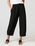 Chicmy- Plain Loose Casual Cotton Pants