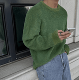 Chicmy- RT No. 11973 GREEN MOHAIR PULLOVER SWEATER