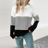 Chicmy-New Striped Knitwear Women Sweater Clothing Long Sleeve O Neck Knitted Pullover Tops Winter Warm Clothes Female Jersey Outfits