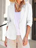 Chicmy- Plain Shawl Collar Casual Loose Blazer