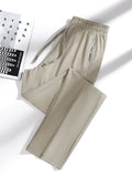 Chicmy- Casual Plain Zipper Loose Pants