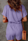 CHICMY- Casual Street Solid Pocket Frenulum V Neck Loose Jumpsuits