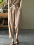 Chicmy-Casual Plain Loose Cotton Pants