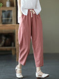 Chicmy-Casual Plain Loose Cotton Pants