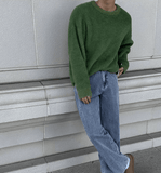 Chicmy- RT No. 11973 GREEN MOHAIR PULLOVER SWEATER