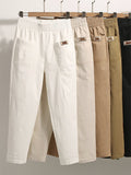 Chicmy- Loose Cotton Casual Pocket Stitching Pants