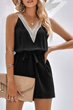 CHICMY- Lace V Neck Tie-waist Rompers Outfits