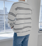 Chicmy-2026 Fall Outfits Christmas Thanksgiving Gift New Year's Eve Outfits nye Outfits chic. 3159 STRIPED KNITTED HALF-BUTTON UP SHIRT