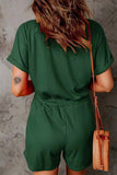 CHICMY- Casual Street Solid Pocket Frenulum V Neck Loose Jumpsuits