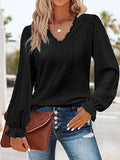 Chicmy- Loose Lace Casual Plain T-Shirt