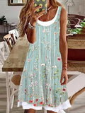 Chicmy- Casual Scoop Neck Floral Loose Dress