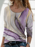 Chicmy- Crew Neck Abstract Casual Loose T-Shirt