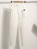 Chicmy- Loose Cotton Casual Pocket Stitching Pants