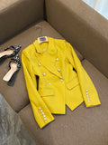 Chicmy-nye outfits women casual outfits 'Leosoxs' Green & Yellow Blazer