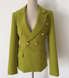 Chicmy-nye outfits women casual outfits 'Leosoxs' Green & Yellow Blazer