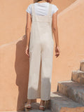 CHICMY- Retro Solid Buttoned Pocket Jumpsuit