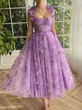 Chicmy-Aesthetic 3D Crochet Butterly Embroidered Tulle Prom Dress