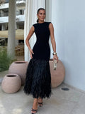 Chicmy-Cyber Monday Christmas party outfits Christmas Thanksgiving Gift New Year's Eve Dress 'Sorenta' Knitted Evening Dress with tassels