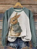 Chicmy- Crew Neck Casual Rabbit Sweatshirt