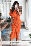 Chicmy-new fashion trend Commuter Tie Lapel Fashion Forged Long Shirt Maxi Dresses