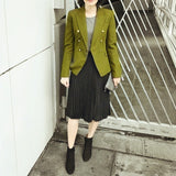 Chicmy-nye outfits women casual outfits 'Leosoxs' Green & Yellow Blazer