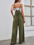 CHICMY- Women's Summer Jumpsuits High Waist Open Back Wide Leg Overall Jumpsuit