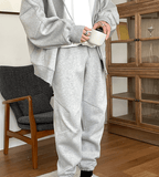 Chicmy- RT No. 4091 GRAY ZIP-UP HOODIE & SWEATPANTS (TOP & BOTTOM)