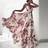 Chicmy-new fashion trend Sexy New Backless Floral Print Maxi Dress